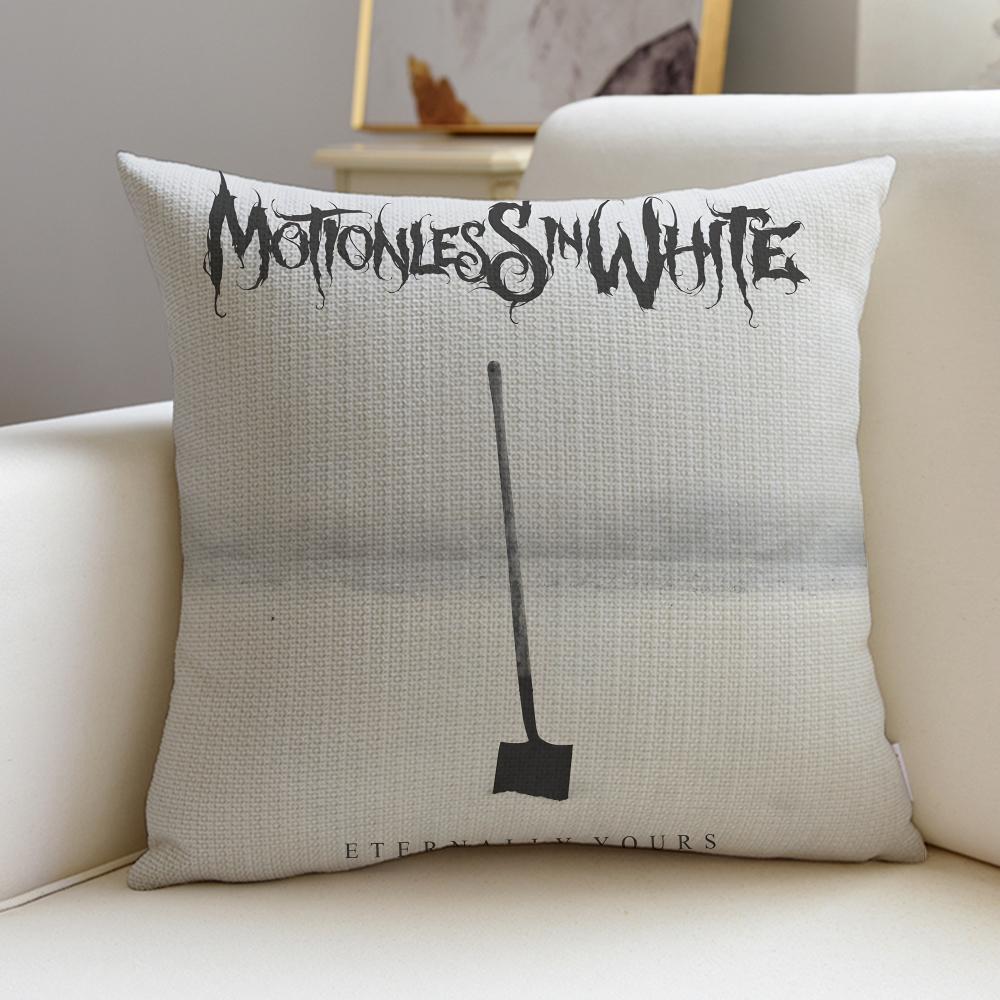 Gothic MMotionless In WhiteS Cushion Cover Breathable and skinfriendly linen pillowcase square removable and washable cushion