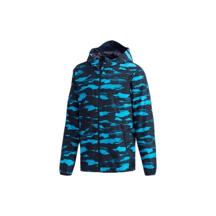 adidas Camouflage Windproof Sports Jacket Blue Men s DW4656 M