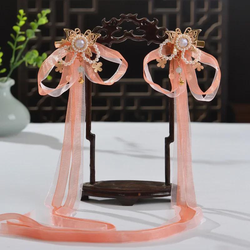 

Traditional Butterfly Ribbon Hairpin for Children s Hanfu – Fairy Style Performance & Everyday Accessory