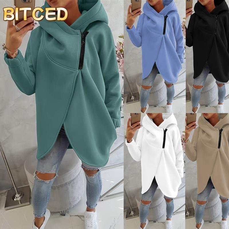 BITCED Women's Fashion Casual Solid Color Print Long Sleeve Hooded Hoodies & Sweatshirts International Design