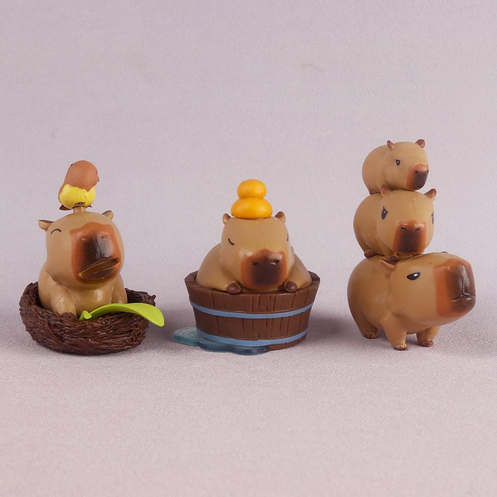 Hot Capybara Figure Animals Simulation Capibara Kawaii Anime Figures Doll Children Birthday Christmas Gift Poseable Articulated Scale Detailed Movable