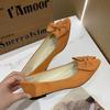 2025 Spring/Autumn Women's Bow Suede Loafers - British Style, Casual, Low-Cut, Plus Size