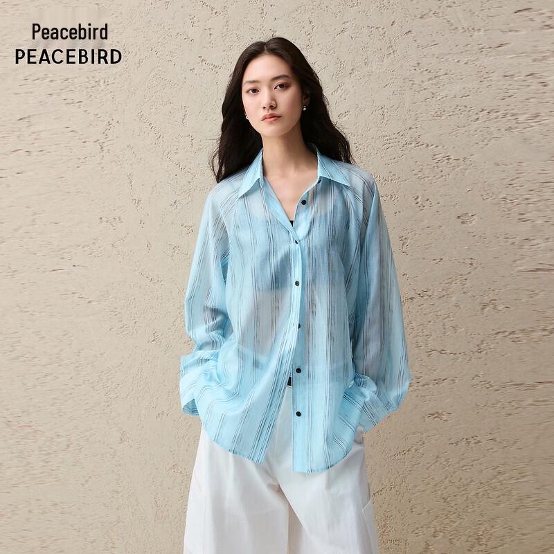 Peacebird AACAG212Q Striped Commuter Shirt L