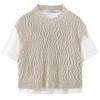 Fashion Style 2024 Summer New Women's Easiest for Match Stylish Warp Knitted Fabric Patchwork T-shirt 1131342 712