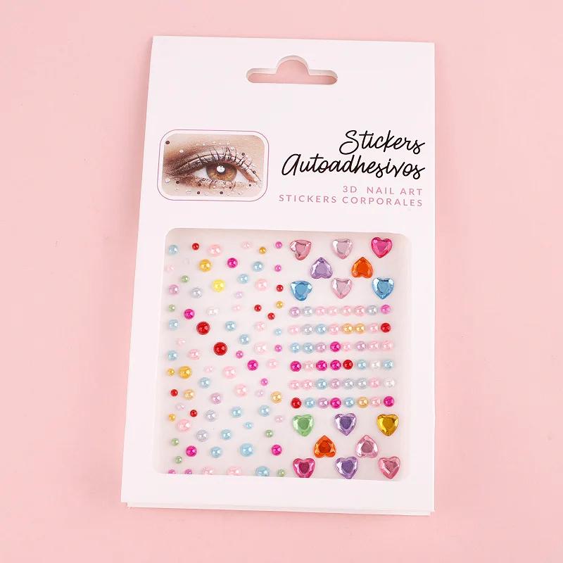 Diamond Eyebrow Tattoo Sticker Glitter Eyeliner Eyebrow Makeup Face Eyes Temporary Tattoo Rock Rhinestone 3D Eyeliner Stickers