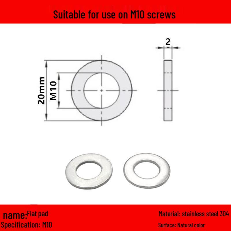 Podkładka dystansowa płaska ocynkowana/stal nierdzewna - Rozmiary: M3, M4, M5, M6, M8, M10, M12