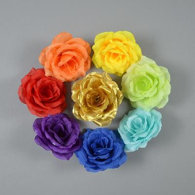 10 cm Rose Blume Hochzeitswanddekoration - Handgefertigte Simulationsblumen-Arrangement für DIY, Kopfschmuck, Kleidung und Hut-Accessoires