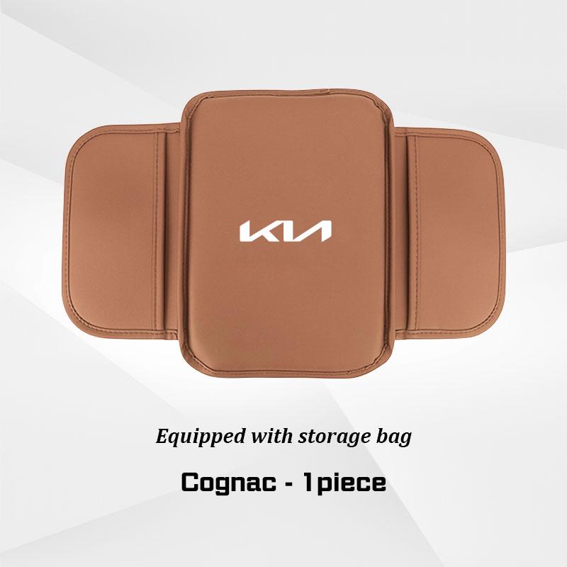 For Kia K3 K5 K8 K9 Sportege Picanto Optima Soul Ceed Cerato Forte Leather Car Armrest Box Mat Cushion Storage Bag Protect Cover