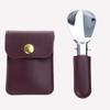Calzador Plegable Portátil de Acero Inoxidable con Agarre Ergonómico de Cuero Calzador Portátil para el Hogar, Oficina, Viajes
