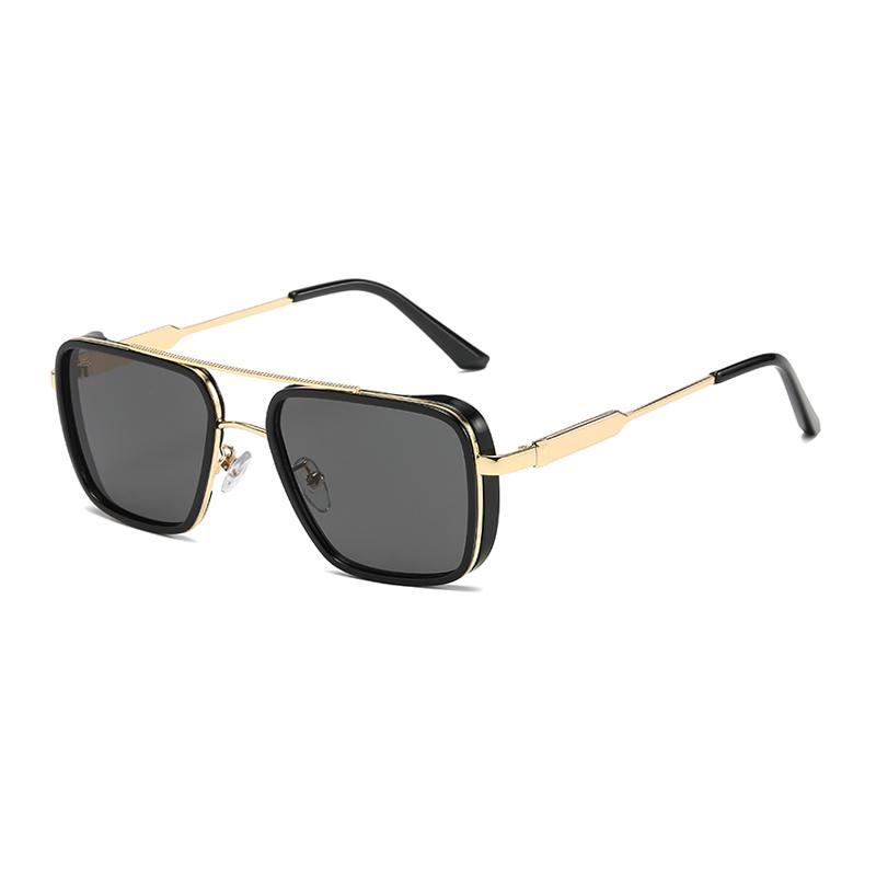 Trendy Metal Square Steampunk Sunglasses Custom Logo  Metal Shades Sun Glasses