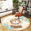 1pc Lion, Crown Round Chair mat Area Rug - Non-Slip, Floor Mat for Office, Bedroom, home decor Christmas Gift p0811442