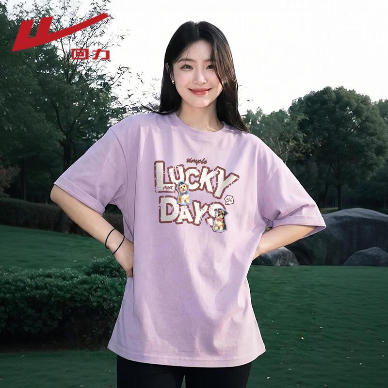 

Warrior Women s Crew Neck Pure Cotton T-Shirt with American Twin Dog Design M