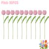 Handmade Crochet Tulip Flowers Bouquet Artificial Knit Simulation Craft Gift for Mom Women Bride Wedding Home Decor Party Supply