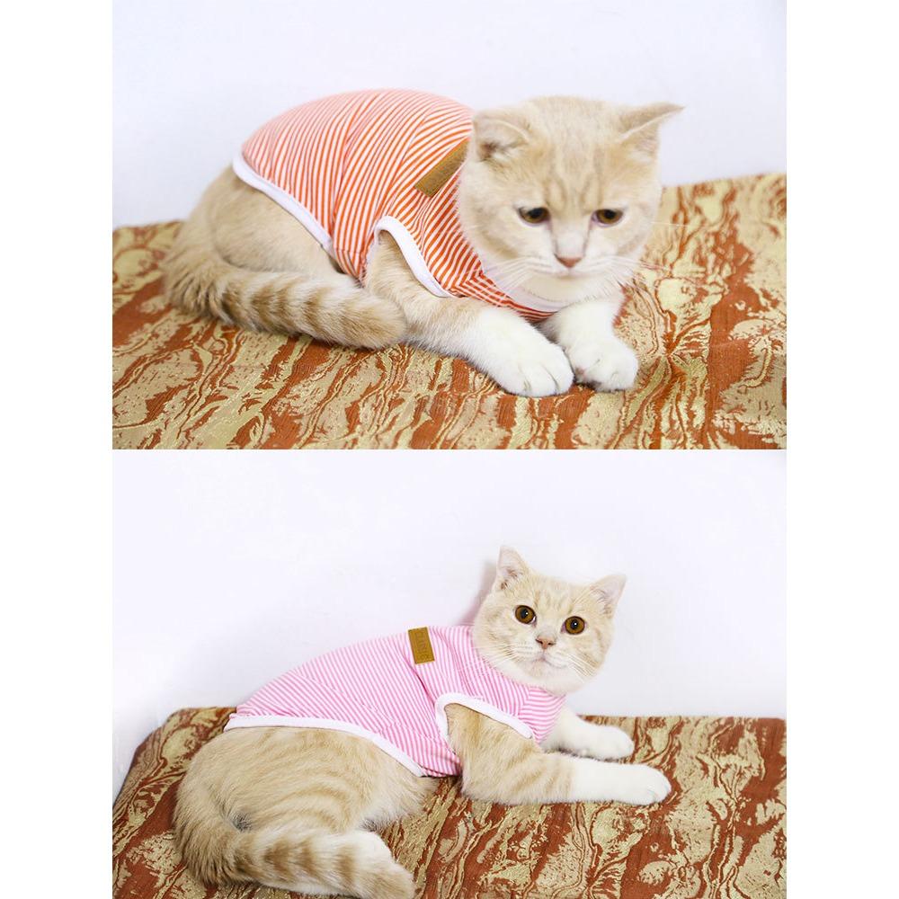 Spring Summer Dog Cat Pet Clothing Cotton Striped Vest Small Medium Dog Dog Supplies Cat Clothing