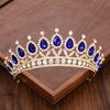 Vintage Barokke Koningin Kroon en Tiara Kristal Strass Kroon Bruids Diadeem Haar Sieraden Bruiloft Haaraccessoires Feest Tiara's
