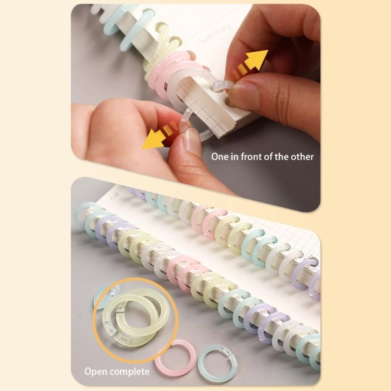 100Pcs Colorful Binder Rings 15mm Detachable Binder Rings Book Rings for Index Card Loose Leaf Notebook Binder Journal