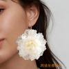 Peony Flower Large Flower Earrings, Elegant High-end Romantic Banquet and French Classic Three-color Options Are Available with Texture
