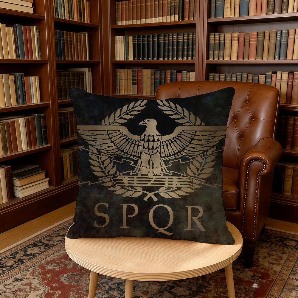 SPQR G-Gold Imperial Eagle Rome Cushion Cover Home Office Birthday Anniversary Gifts Soft Skin Friendly Cushion Cover