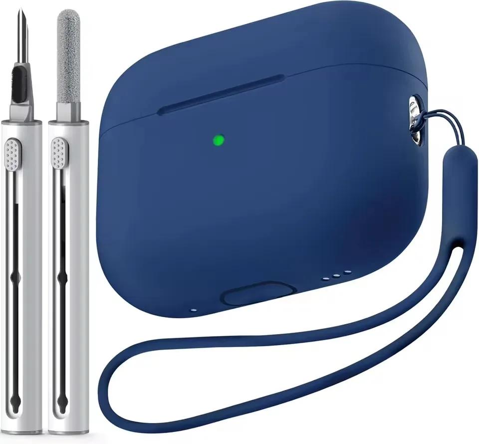 

For Airpods pro 2 case Cover with Cleaner Pen Kit Soft Silicone Protective Case for Apple Airpods pro 2nd/1st case Generation