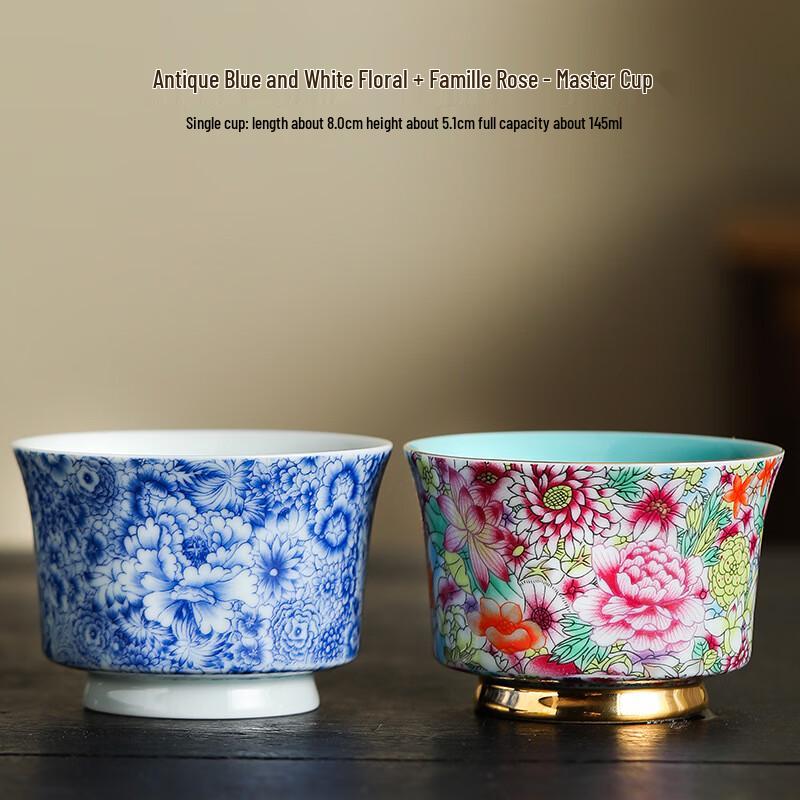 Chaxun Enamel Floral Gold Ceramic Master Teacup