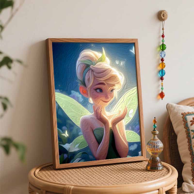 Disney Tinkerbell Oil Painting Kit Painting Fantasy Art Home Bedroom Wall Decor Gift