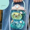 1000/1400ml Cute Bear Water Bottle Portable Large Capacity Water Cup Sport Drinking Mug With Straw