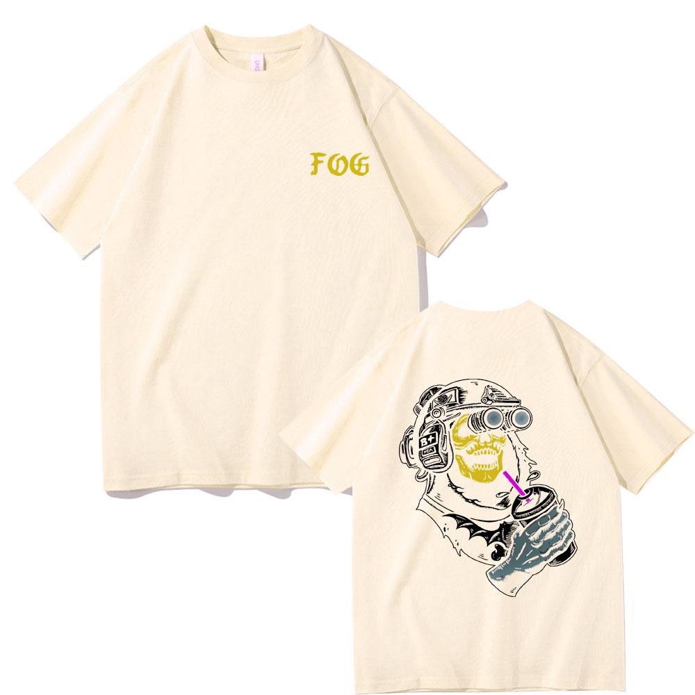 Forward Observations Group T-Shirt Gothic Skelett Grafikdruck T-Shirt Herrenmode Schwarze T-Shirts Männlich Vinatge Kurzarm