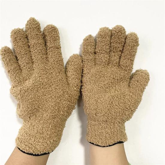 1 Pair Microfiber Dusting Gloves Plant Leaf Cleaning Gloves Fuzzy Dust Removal Gloves for Indoor Plants Furniture Blinds