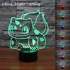 Bulbasaur 3d Touch Night Light 7colors Usb Rechargeable Home Decoration Office