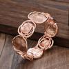 Color Painted Oil Geometric Rose Elastic Bracelet Premium Ladies Versatile Alloy Bracelet