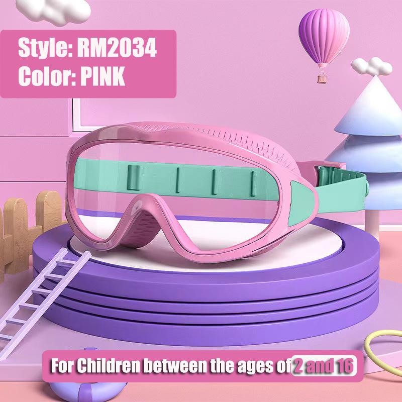 Kids Children's Swimming Goggles Boys and Girls Protective Swimming Glasses Waterproof Anti-fog Large Frame Swimming Goggles
