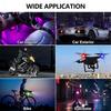 Wireless LED Strobe Lights for Car Motorcycle 8 Colors Rechargeable Warning Light Decor Atmosphere Anti-Collision 4LED