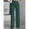 TIFICY Women's Fashion Casual Solid Color Print High Waist Trousers Pants & Capris