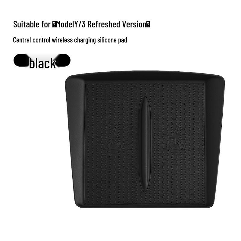 Tesla Car Center Console Silicone Coaster & Wireless Charger Cup Holder Storage Box