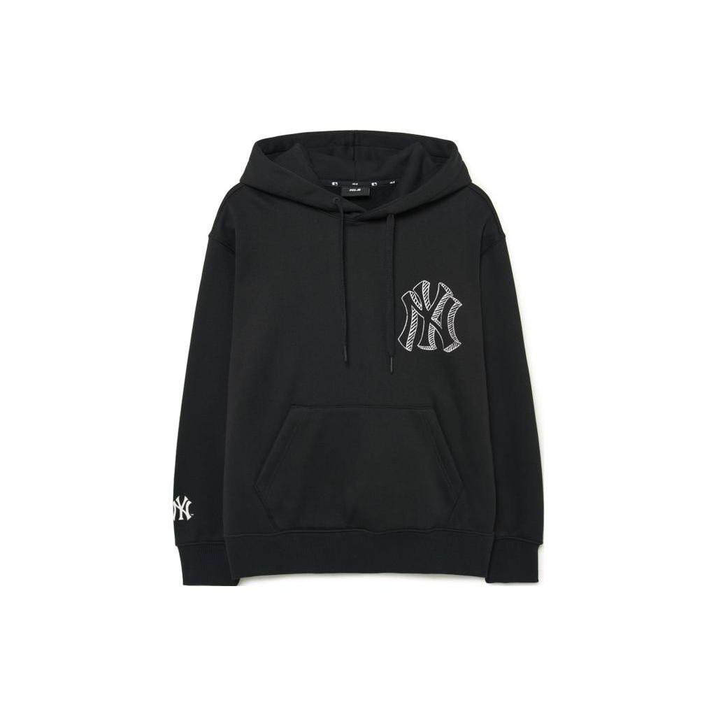 MLB Logo Printed Casual Long Sleeve Hoodie Unisex Hoodies Black 3AHDB0336-50BKS