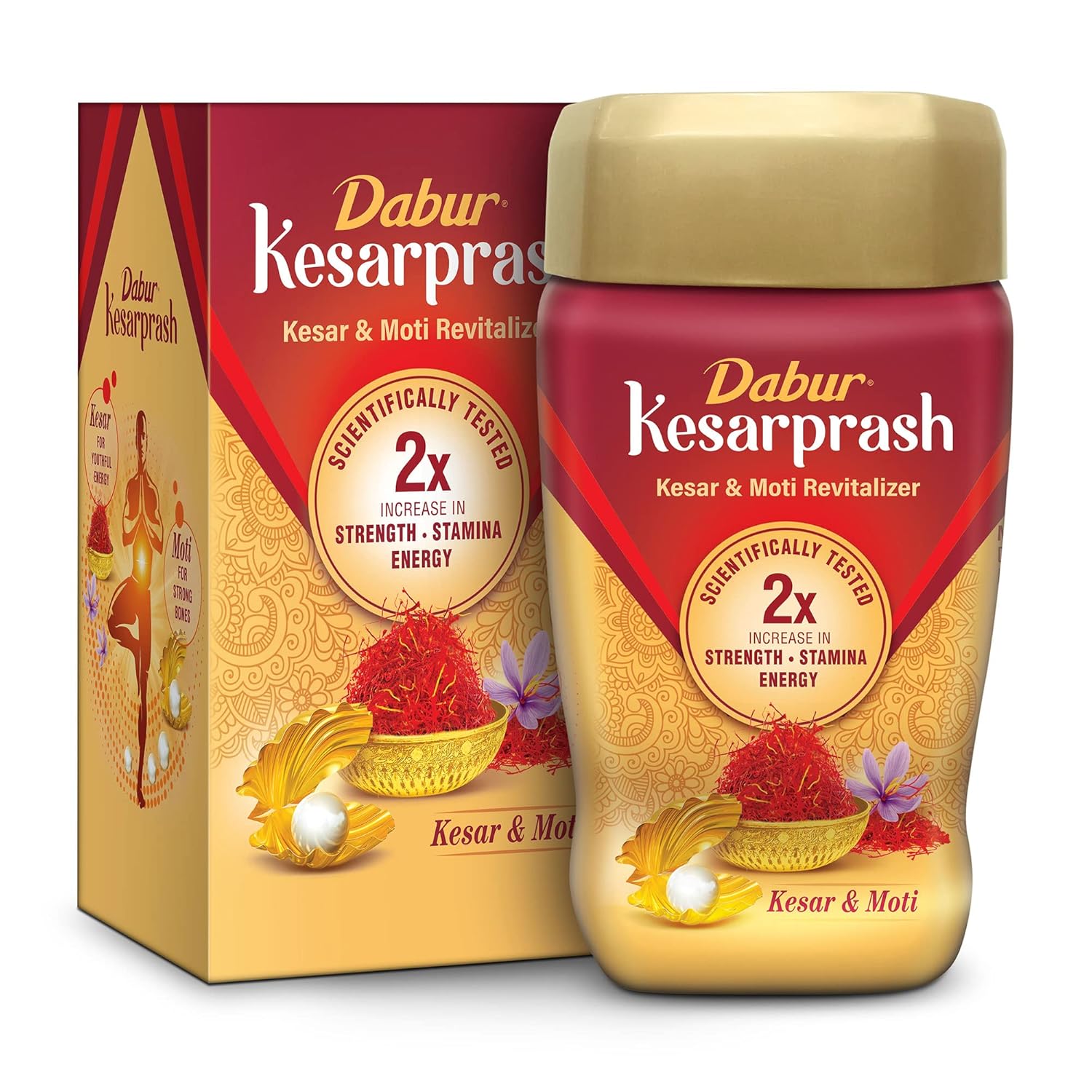 

Dabur Kesarprash 450G Ayurvedic Immunity Booster For Adults With Energy, Strength & Bone Support