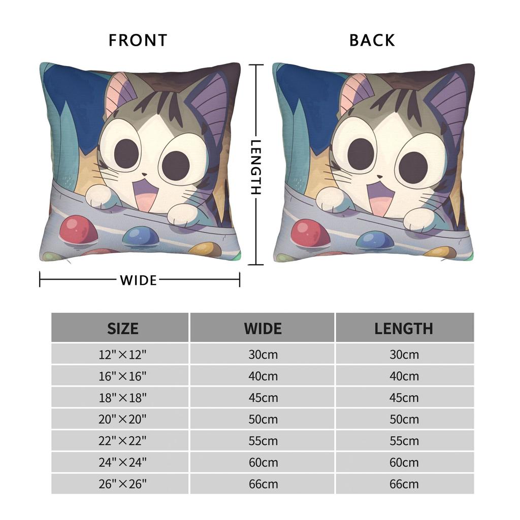 C-Chis S-Sweet H-Home Cat Pillow Cover Kawaii Pillow Case For Living Room Bed Chair Comfy Pillowcases Gift