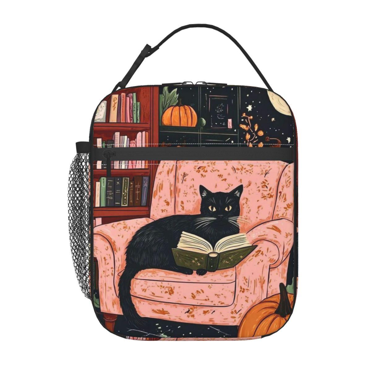 

Cartoon Cat In Colour Sofa Pattern Insulated Lunch Bag for Women Children Leakproof Food Boxes Thermal Lunch Box Tote One Size