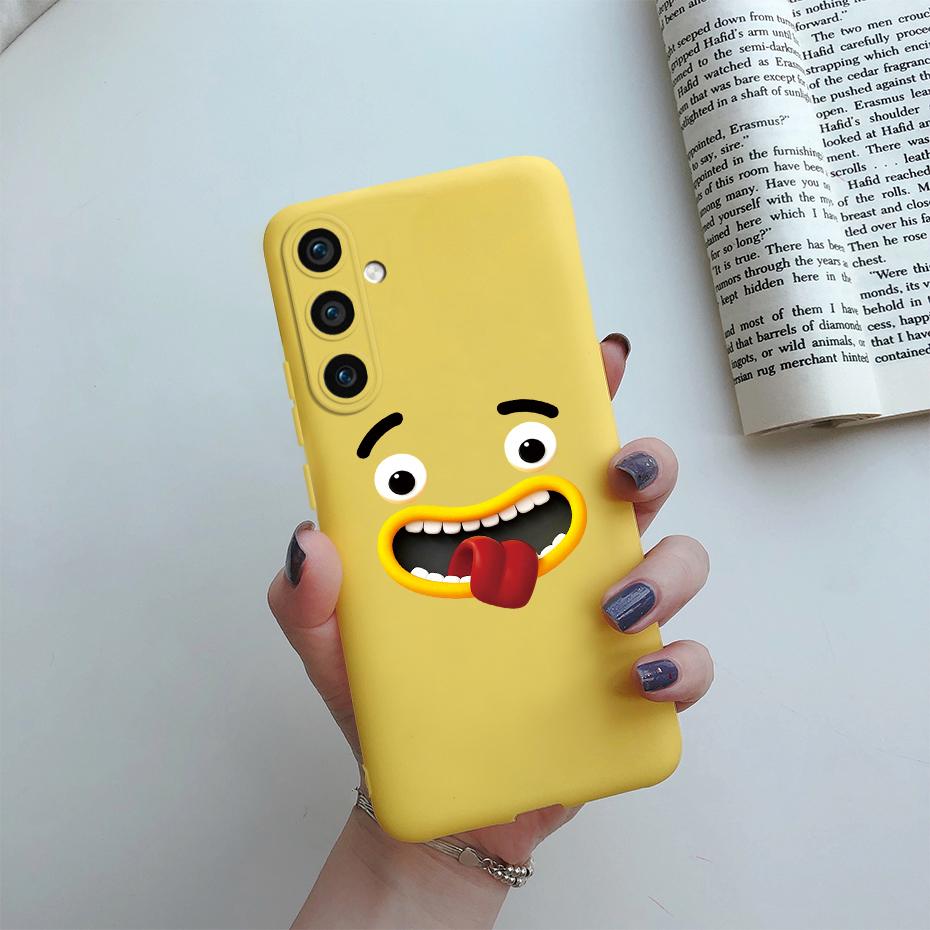 For Samsung Galaxy S23 FE 5G Matte Phone Case Cute Cat Cartoon Soft Silicone Back Cover For Samsung S23 FE S23FE S 23 FE 5G Case