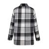 Women's Long Sleeve Single Breasted Plaid Print Shirt Collar Woolen Jacket Outwear