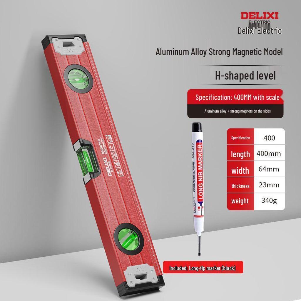 Mini poziomica magnetyczna o wysokiej precyzji, stop aluminium, krawędź prosta