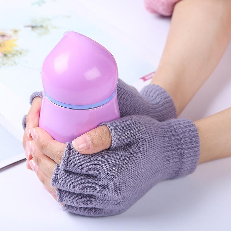 Unisex Fall and Winter Basic Half Finger Gloves Knitted Open Finger Warm Elastic Mittens Outdoor Sports Cycling Warm Glovers