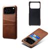 For iPhone 17 Pro Max Case Dual Card Slots PU Leather + Hard PC Phone Cover