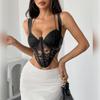 Fashion Style Bandeau Tube Top Camisole Women's Spring Fishbone Mesh Lace Design Pure Desire Sexy Bottoming Shirt Tops Tide