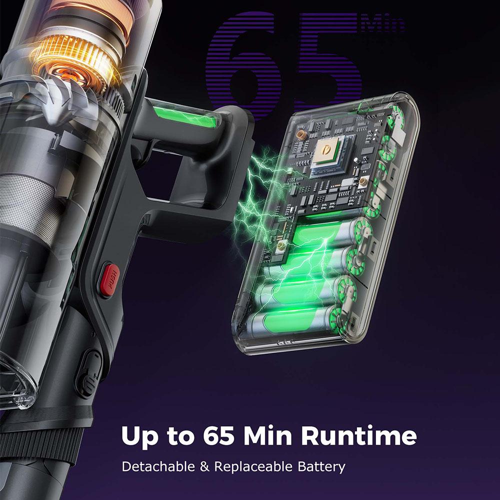 Proscenic P16 Cordless Stick Vacuum Cleaner, 50kPa Suction, 55mins Runtime, 180° Bendable Wand