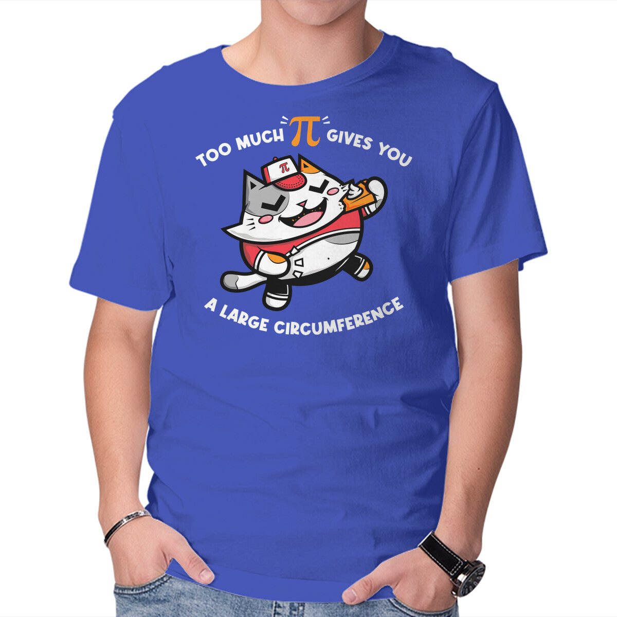 Unisex Crew Neck T-Shirt Too Much Pi Graphic Short Sleeve Casual Tee XL