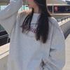 Women's Vintage Round Neck Long Sleeve Sweater Jacket – Plush Casual Autumn/Winter Top