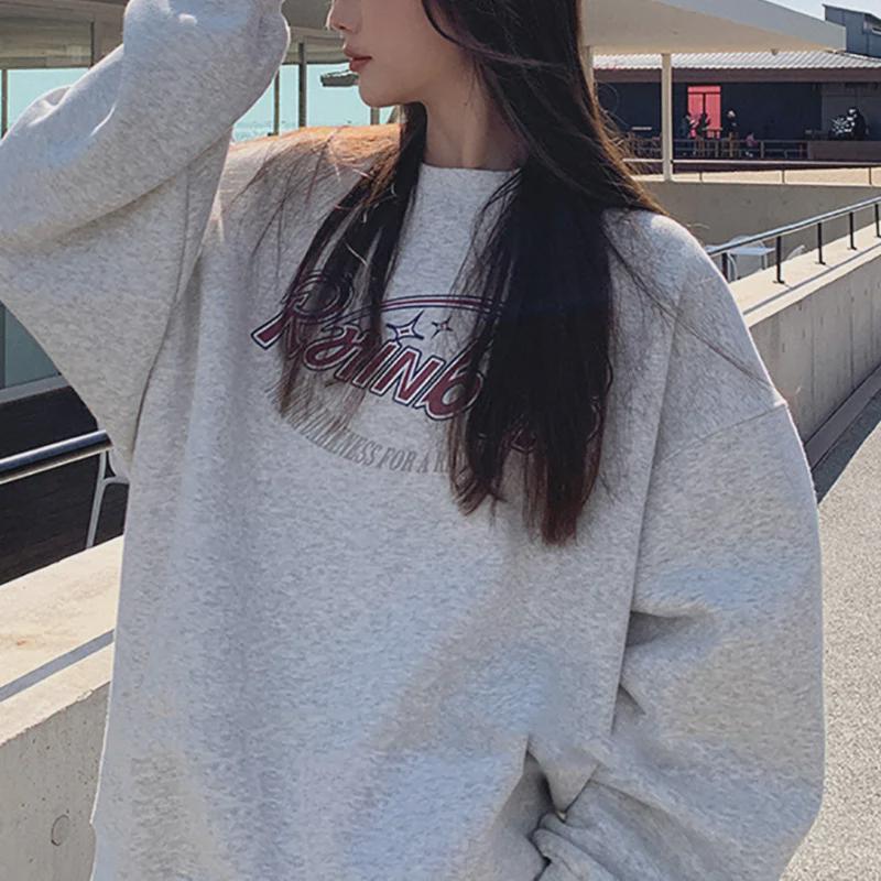 Women's Vintage Round Neck Long Sleeve Sweater Jacket – Plush Casual Autumn/Winter Top