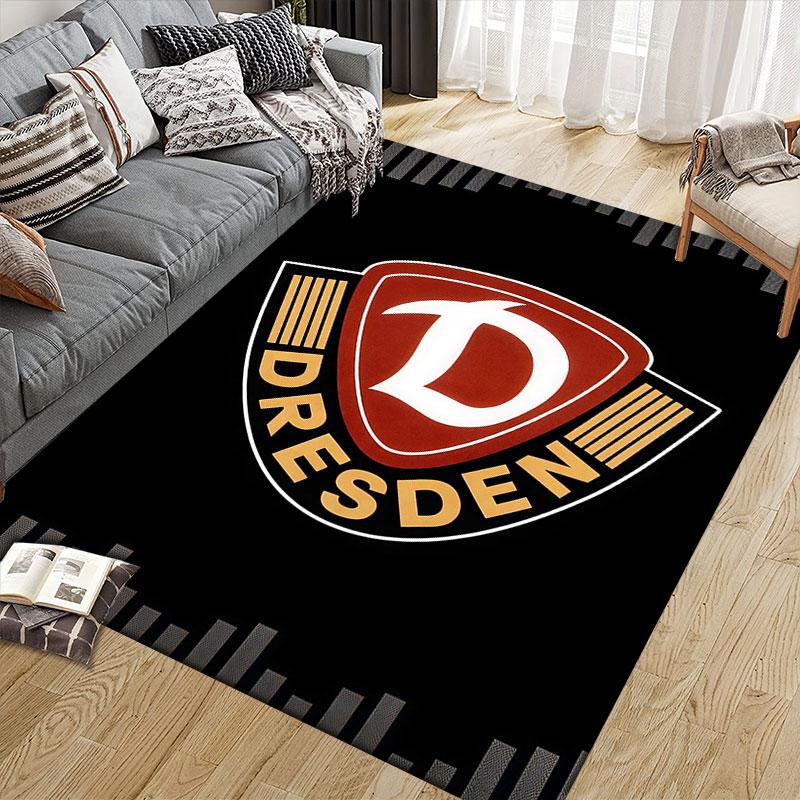 SG Dynamo Dresden Logo Flanell Bedruckter Teppich, Dekoration für Sofa zu Hause im Wohnzimmer & Schlafzimmer, Rutschfeste Spiel-Flanell-Bodenmatte für Spielzimmer