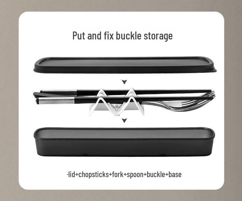 Portable Stainless Steel Cutlery Set: Spoon, Chopsticks, and Fork for Home or Student Use